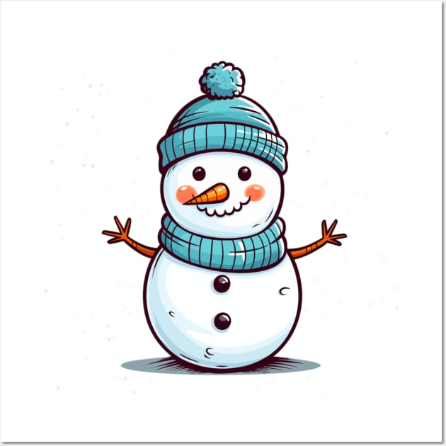 Cheerful Snowman for Christmas Wall Art by MemoraPrint